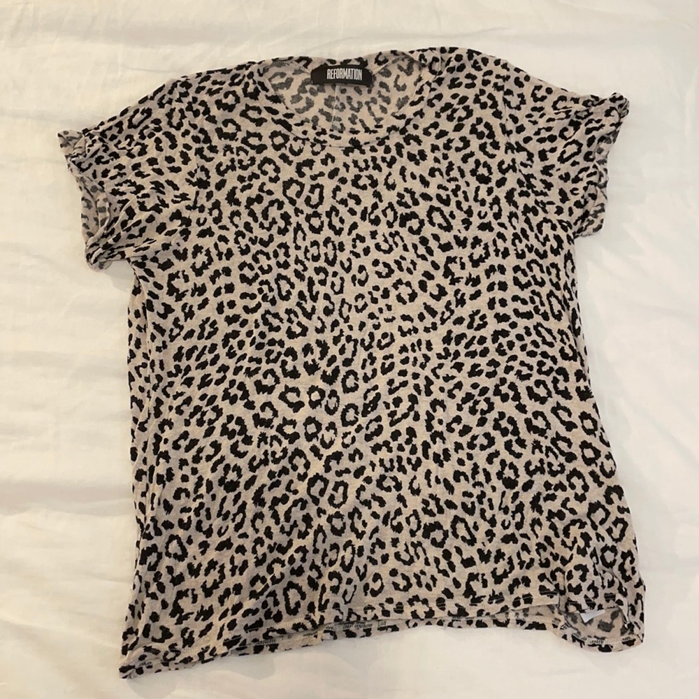 Reformation leopard print tee